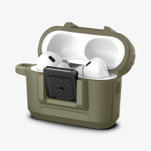 ACS05485 - Apple AirPods Pro 2 Case Lock Fit in matte black showing the front
